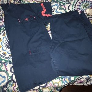 Med Couture Navy/Coral Scrubs *Pants Only*